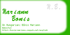 mariann bonis business card